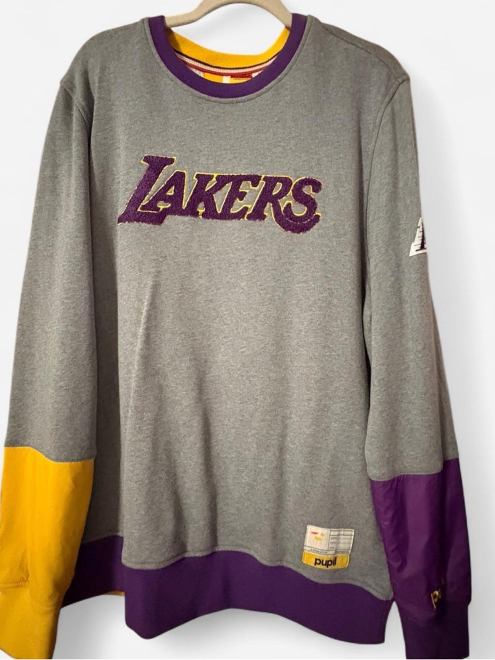 Lakers Grey Crewneck Sweatshirt with Purple & Gold Accents